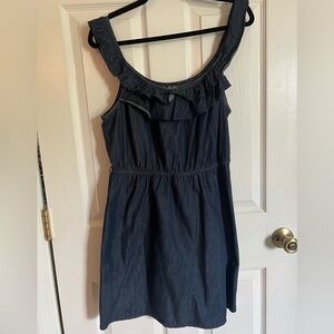 Adorable Ruffle Denim Dress